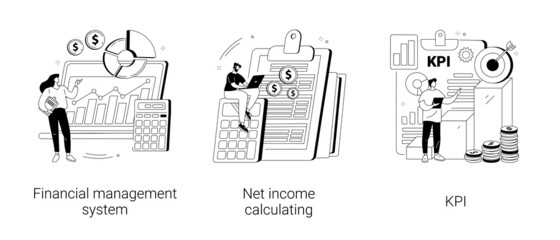 Corporate profit abstract concept vector illustrations.