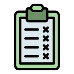 Wall Mural - No mark checkboard icon. Outline no mark checkboard vector icon color flat isolated
