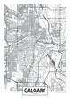 City map Calgary, travel vector poster design