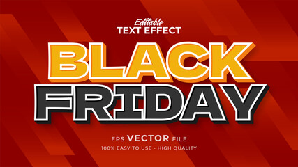 Wall Mural - Black Friday banner editable text effect with comic style