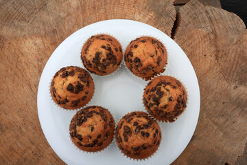 Wall Mural - chocolate chip cupcakes for breakfast