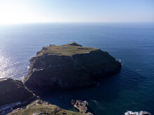 Tintagel Aerial Drone Cornwall England Uk Home Of Arthur And Merlin 