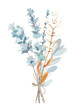 © Salnikova Studio - Watercolor hand painted botanical autumn leaves and branches illustration bouquet isolated on white background