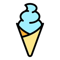 Canvas Print - Banana ice cream icon. Outline banana ice cream vector icon color flat isolated