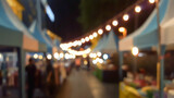 Fototapeta  - blurred walking street at night market after lockdown, Bangkok, Thailand