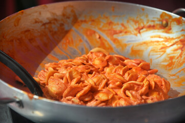 Sticker - Traditional Italian fresh pasta dish called orecchiette al Pomodoro