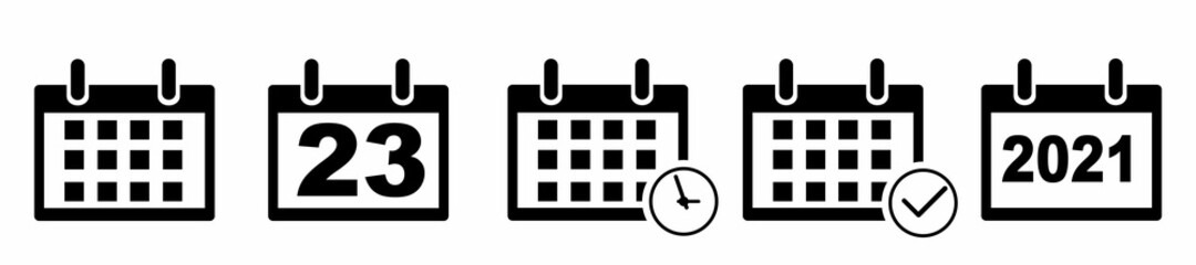 Poster - Calendar icons set. Calendar simple icon vector