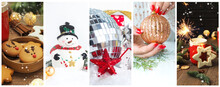 Christmas Card, Collage Of Christmas Photos..