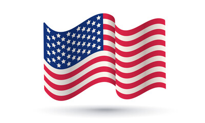 Sticker - Vintage flag of USA for Memory day, Veterans day or 4 th july.