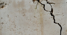 Cracked Concrete Wall For Background.