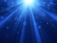 Blue Star. Blue Explosion Background With Rays. Vector Absrtact Illustration