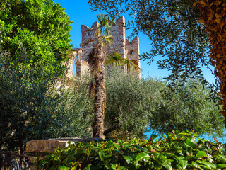 Canvas Print - Sirmione city and garden sights