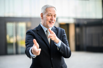 Sticker - Senior manager pointing his finger at you, recruitment concept