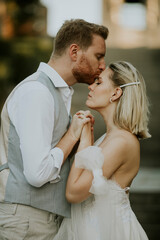 Wall Mural - Young newlywed couple