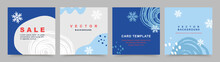 Winter Holidays Square Templates. Winter Sale Social Media Post Frame With Texture And Snowflakes. 
Vector Illustration For Mobile Apps, Banner Design And Web Internet Ads