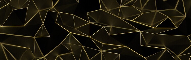 Black polygonal surface 3D rendering background