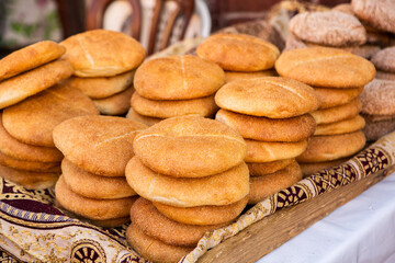 Wall Mural - Morrocan local market on the streets with bread