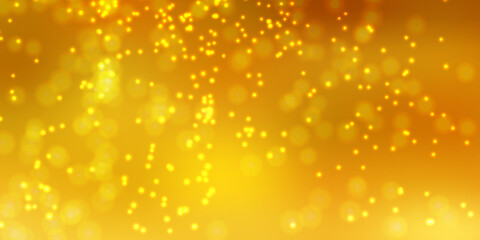 Wall Mural - Abstract defocused circular golden luxury gold glitter bokeh lights background. Gold abstract bokeh background. Christmas lights. Dust particles with lens flare. Christmas and New Year feast. Vector