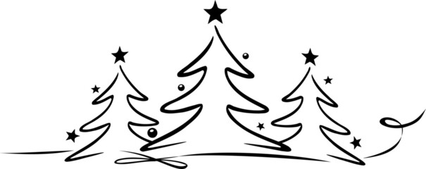 Sticker - Christmas Tree Vector Drawing