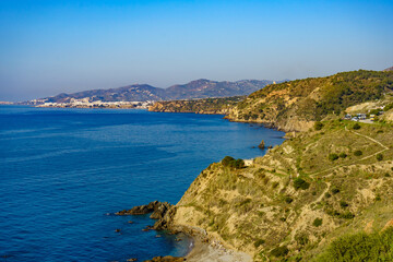 Wall Mural - Spanish coast landscape, cliffs in Andalusia.