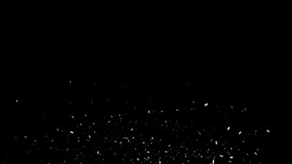 Wall Mural - confetti explosion. golden falling festive particles. transparency is embedded in video. prores 4444
