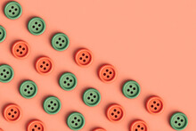 Pink And Green Buttons On Pink Background