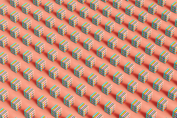 pattern of Abstract tubes forming the shape of a cube