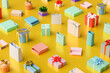 © Pixel Stories/Stocksy - Presents: scattered colorful gifts and gift bags
