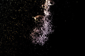 Wall Mural - Water bubbles texture on black background