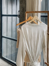 Linen Robe Hanging Indoors