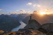 © plpictures by Paedii Luchs/Stocksy - Man standing on rock in the alps.