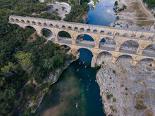 France, Pont Du Gard, Ancient Roman Aqueduct Bridge