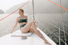 Woman On Sailing Boat