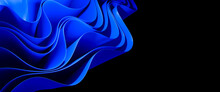 Abstract Background With Blue Curves Isolated On Black