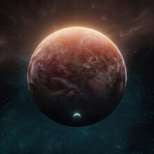 Giant Red Planet Space Illustration
