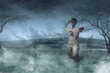 © Leo Lintang - Scary zombie with blood and wound on his body walking