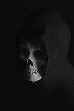 Skull With Hood For Halloween