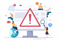 Lost Wireless Connection Or Disconnected Cable, No Wifi Signal Internet, Page Not Found On Display Smartphone Screen. Background Vector Illustration