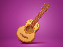 3d Mexican Guitar With Pattern