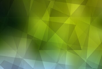 Light Green, Yellow vector abstract polygonal template.