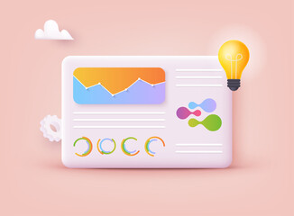 Wall Mural - Business data visualization. Process chart. 3D Web Vector Illustrations.