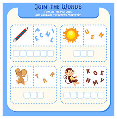 Wall Mural - Spelling word game template