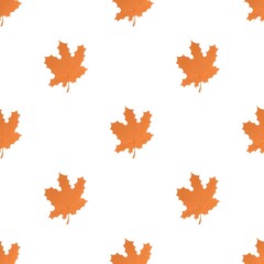 Wall Mural - orange maple leaf pattern seamless background texture repeat wallpaper geometric vector