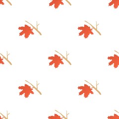 Wall Mural - maple leaf with branch pattern seamless background texture repeat wallpaper geometric vector