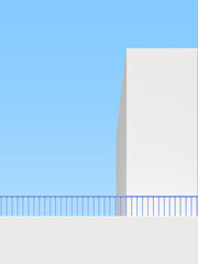 Aufkleber - 3D illustration of abstract building background, Minimal architecture poster.