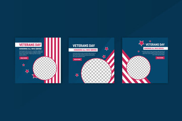 Social media post template for veterans day.