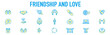 © yukipon00 - Friendship partnership handshake and love line icons.