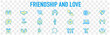 © yukipon00 - Friendship partnership handshake and love line icons.