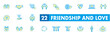 © yukipon00 - Friendship partnership handshake and love line icons.