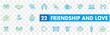 © yukipon00 - Friendship partnership handshake and love line icons.